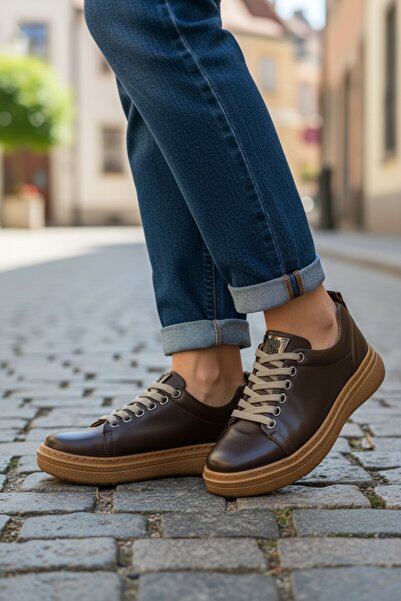 akerler Kadın Kahverengi Hakiki Deri 5 nokta Ortapedi Günlük Ayakkabı pm2026