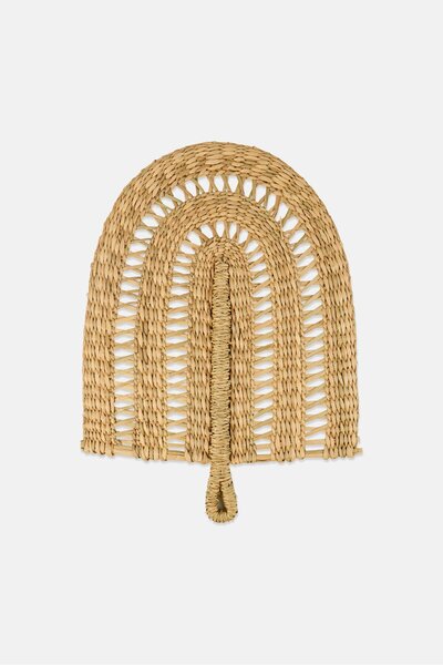 Muy Mucho Decorative Accents Fan Rattan, Tan
