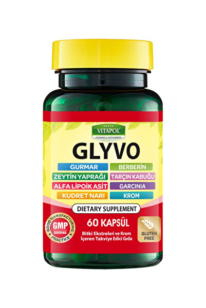 Vitapol Glyvo Berberin,Krom Pikolinat,Tarçın,Garcinia, Bitki Ekstreleri 60 Kapsül Tatlı İsteği Azaltma Desteği