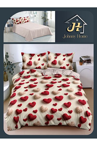 trendyhome Double bed linen 4 pieces, satin cotton, sheet 240x250 without ela...