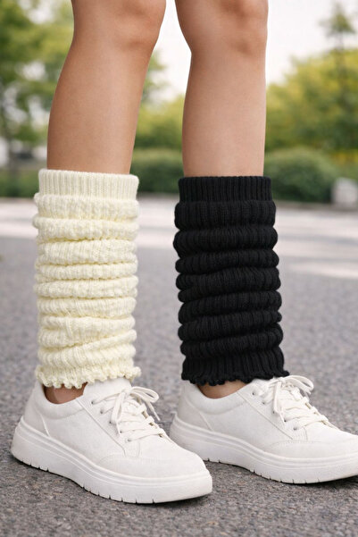 URART Women's 2 Pairs of 2 Separate Colors Below the Knee Soft Warm Textured ...