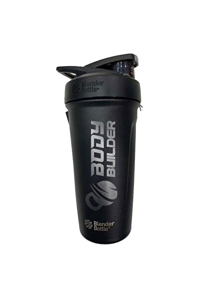 Body Builder Stainless Steel Shaker, Black, Leak Proof, Easy to Carry