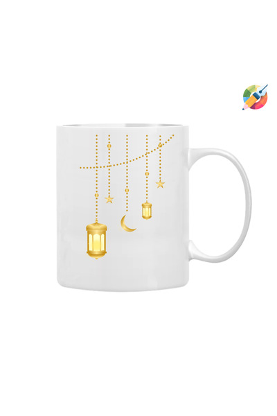CERCİBAZAAR Ramadan Feast Themed Special Design Mug – Eid Gift Porcelain Mug
