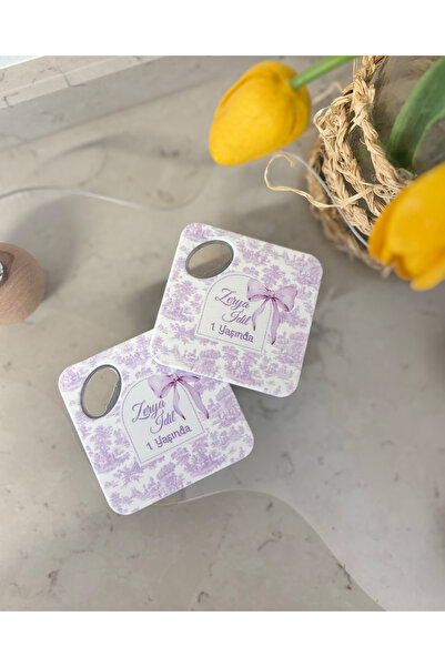 arslart fiyonklu kişiye özel magnet açacak & bardak altlığı, bebek doğum hedi...