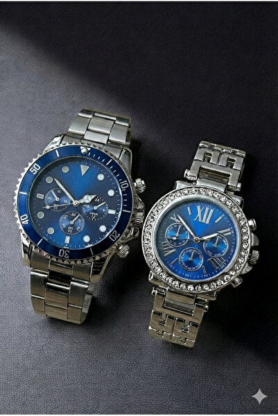 Louis Genessio Infinity Saks Blue Women's & Men's Lover/Couple Wristwatch