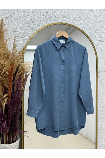 BENAHOLL Sima Short Front Long Back Shirt-Ma3011 Indigo