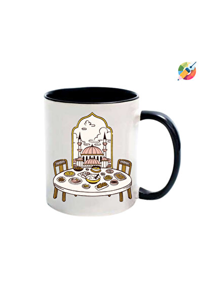 CERCİBAZAAR Ramadan Feast Themed Special Design Mug – Eid Gift Porcelain Mug