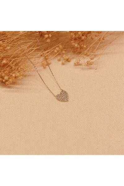 TAHAN MÜCEVHERAT Tamtur Taşlı Kalp Minimal Kolye
