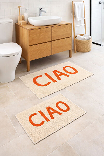 Nihai Ev Dijital Kaymaz Yıkanabilir İkili Banyo Paspası Banyo Halısı Banyo De...