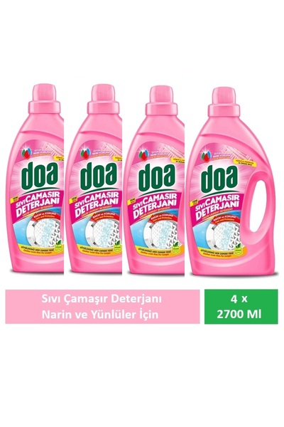 Doa Sıvı Çamaşır Deterjanı Yünlü Ve Narinler 4 X 2700 Ml