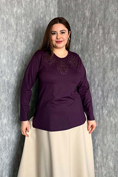 ModaPlaza Bluză de damă cu broderie cu pietre 003