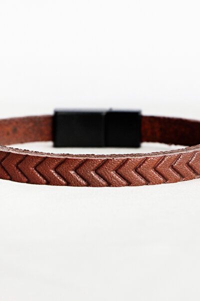 biuti سوار رجالي من الجلد الطبيعي مطبوع بنمط لون تان مع مغناطيس، هدية عيد الحب