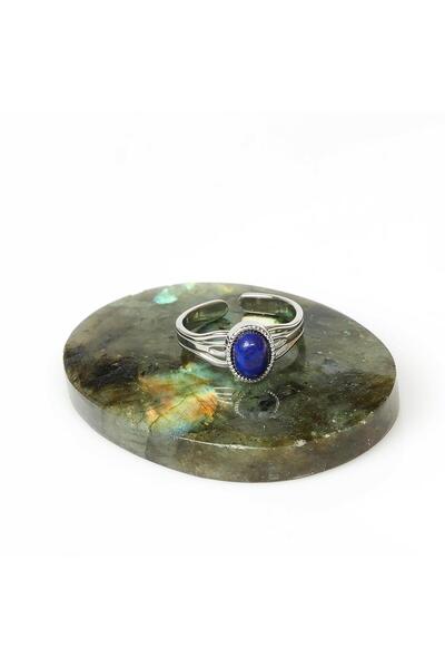 Taş Sandığı Lapis Lazuli Stone Steel Ring