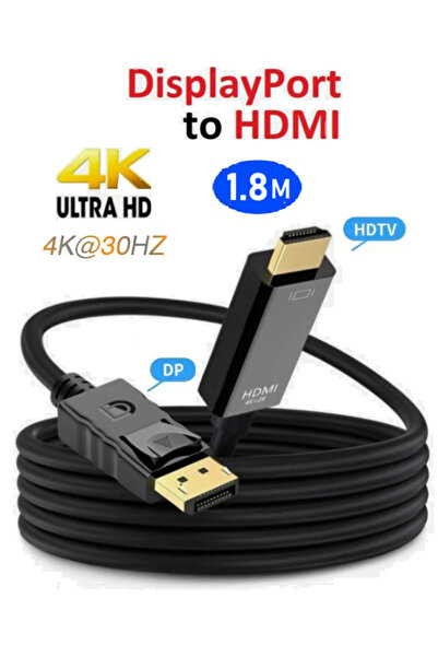Vwin Dp To HDMI Çevirici Kablo 4K*30Hz Display Port Displayport To HDMI Dönüş...