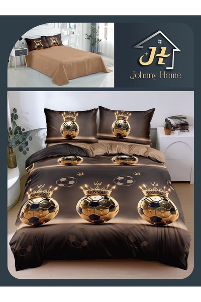 trendyhome Double bed linen 4 pieces, satin cotton, sheet 240x250 without ela...