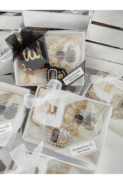 Rüya Kutulu Hediye seti mini kuran, taşlı zikirmatik ve magnet (10 adet)