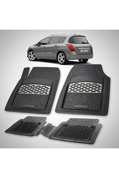 TEAMCAR Στρώματα αυτοκινήτου συμβατά με Peugeot 308 SW (2007-2011) Ασημί