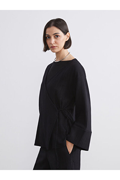 LC Waikiki Sparkling Choices Double Breasted Roba Collar Textured Women's Kim...