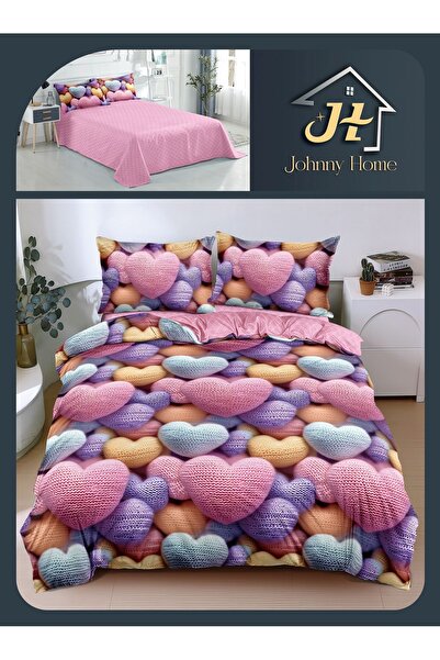 trendyhome Double bed linen 4 pieces, satin cotton, sheet 240x250 without ela...