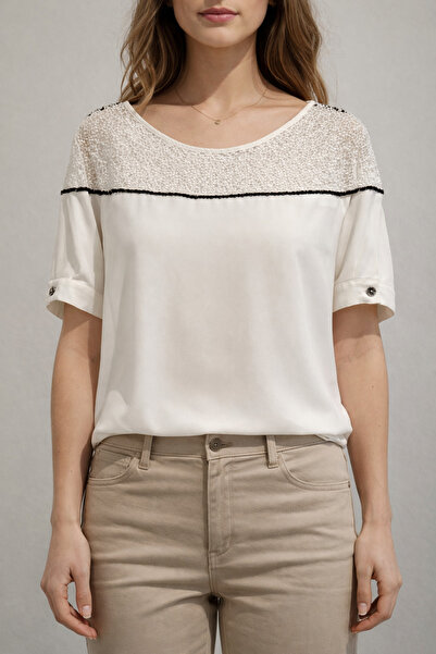 Ekol بلوزة بتفاصيل كيوبير