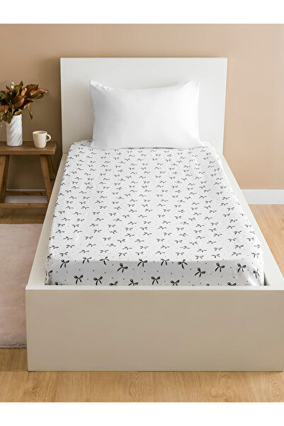 LC Waikiki LCW HOME MA BELLA Cearșaf elastic cu imprimeu fundă, pentru o pers...