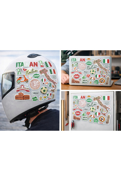 Limitless Design Italy Sticker Set |   Italy Themed Laptop, Luggage, and Phon...
