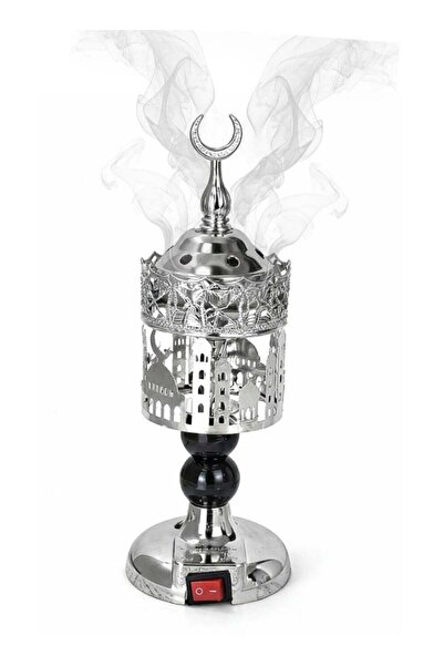 Generic مبخرة معدنية فضية – تصميم جديد لرمضان كريم
