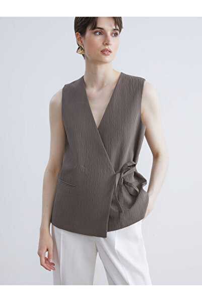 LC Waikiki I Double-Breasted Roba Collar Textured Women's Classic Vest from F...