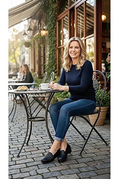 Scavia حذاء RM 82 للأمهات بكعب قصير مصنوع من الجلد الطبيعي من الداخل والخارج