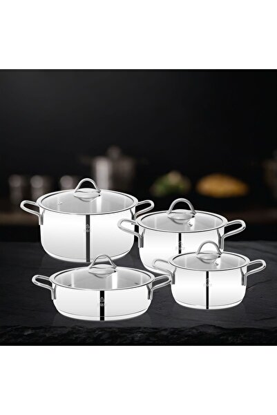 FALEZ Netto 8 Piece Steel Cookware Set