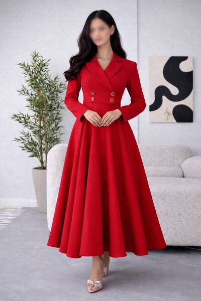 Calissa Store Elegant soft red dress for Eid