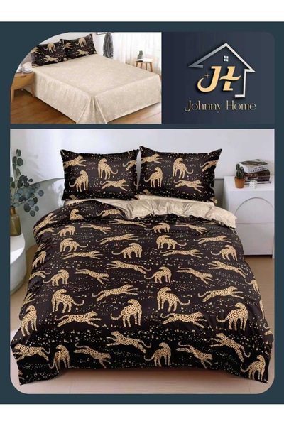 trendyhome Double bed linen 4 pieces, satin cotton, sheet 240x250 without ela...