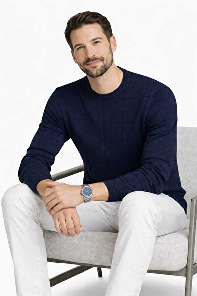 Castello ÖRGÜ VE DESENLİ BİSİKLET YAKA TRİKO KAZAK