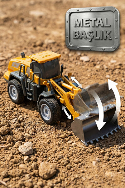 TUENGİ STORE جرافة معدنية متحركة برؤوس قابلة للفك والتركيب - لعبة معدات بناء ...