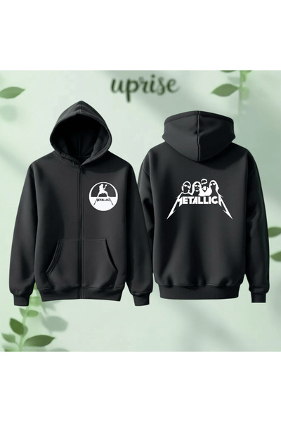 Vordevia Metallica Printed 3-Zip Cardigan Sh Fleece-Lined Oversize