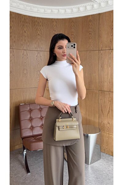 HAZELANNA Steel Knitted t Sleeve White Basic