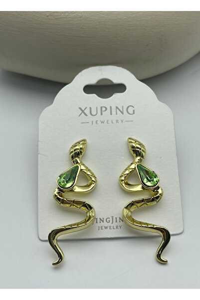 BİJU YILMAZ أقراط الثعبان من حجر الذهب الأخضر من Xuping - 25xpkp347