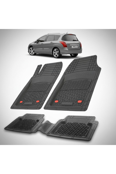 TEAMCAR Πατάκια Αυτοκινήτου Συμβατά με Peugeot 308 SW (2007-2011) Μαύρα