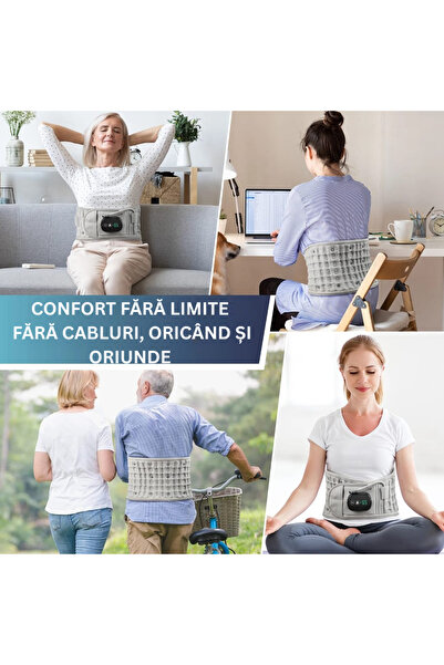 INVICTWIN Centură Lombară - Masaj cu Vibrații Multiple, Relaxare si Alinare a Durerilor Musculare/Menstruale