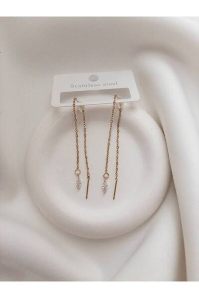 Minne Jewelry-Accessory أقراط متدلية على شكل سلسلة - أقراط متدلية ملونة مطرزة...