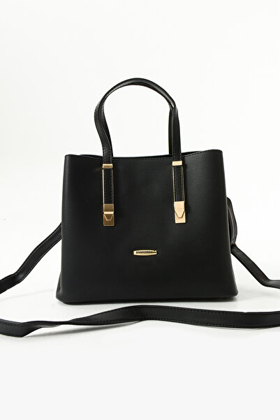 Sanmorris حقيبة كتف كلاسيكية باللون الأسود مع 3 أقسام وحزام قابل للتعديل