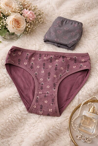 DESENLİ 2'Lİ COTTON SLİP TAKIMI