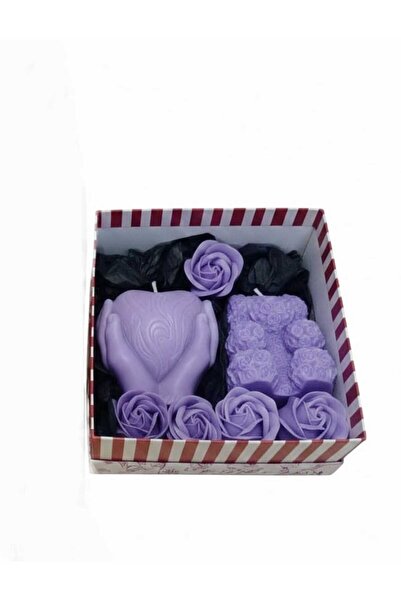 OEM Set Cadou Artizanal "Rose & Heart" – Cutie cu Lumânări Parfumate și Flori...