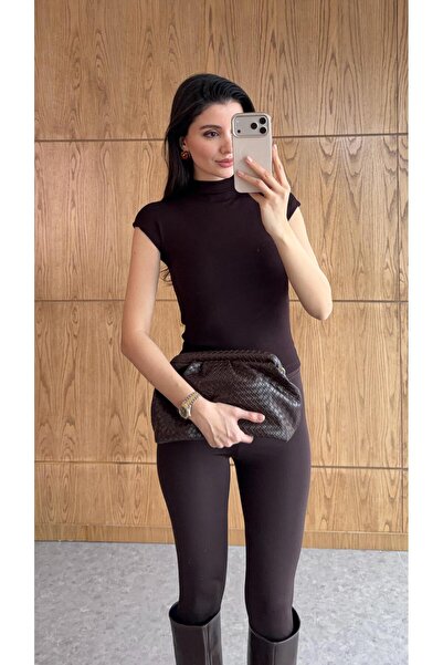 HAZELANNA Steel Knitted t Sleeve Coffee Basic