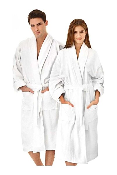 Generic Luxurious Turkish White Terry Bathrobe - Unisex Towel Robe, Super Sof...