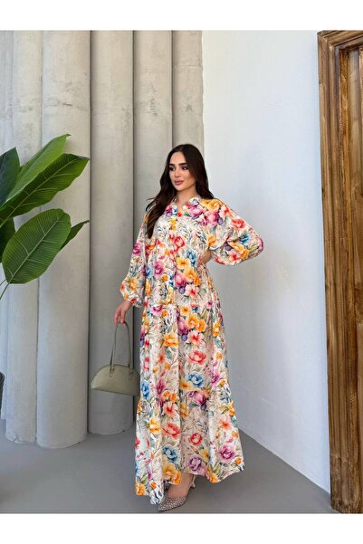 JESSE STORY Women's Hijab Dress Modal Fabric Patterned Dress Code: Js26Elb001