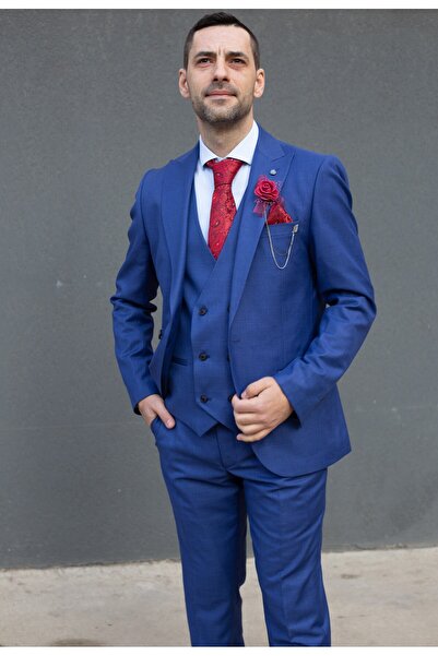 MODALİST ELEGANT 3-PIECE NAVY BLUE SUIT LAZARO