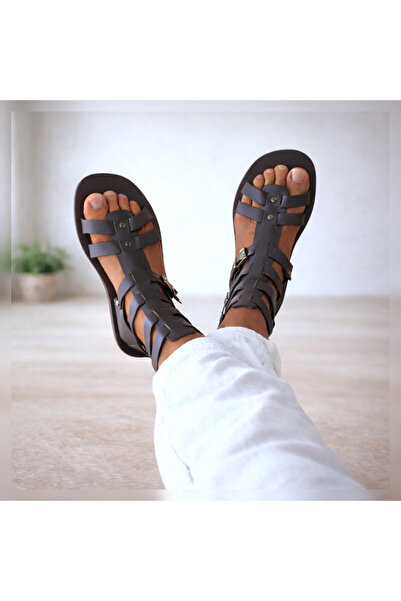 Bostini Leather Short Festival Gladiator Sandals