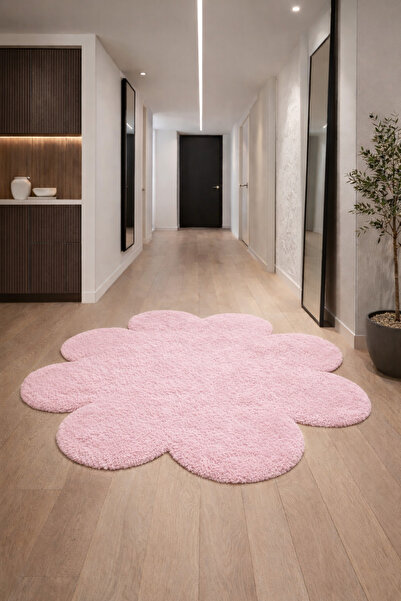 KEVLİNE Modern Dekoratif Yuvarlak Salon Halısı Çocuk Odası Yolluk Kaymaz Taba...