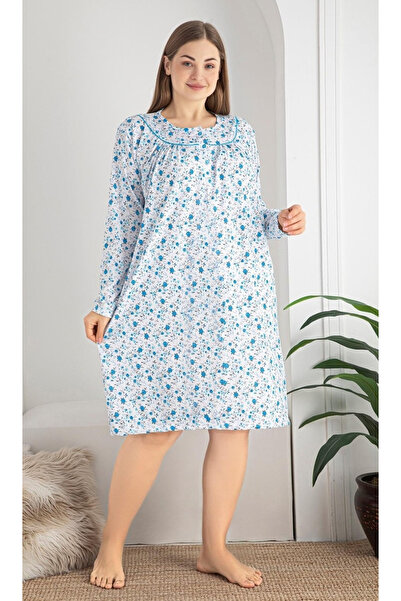 embody Lady's Nightdress in Soft Cotton, Long Sleeves, batal 4069-1